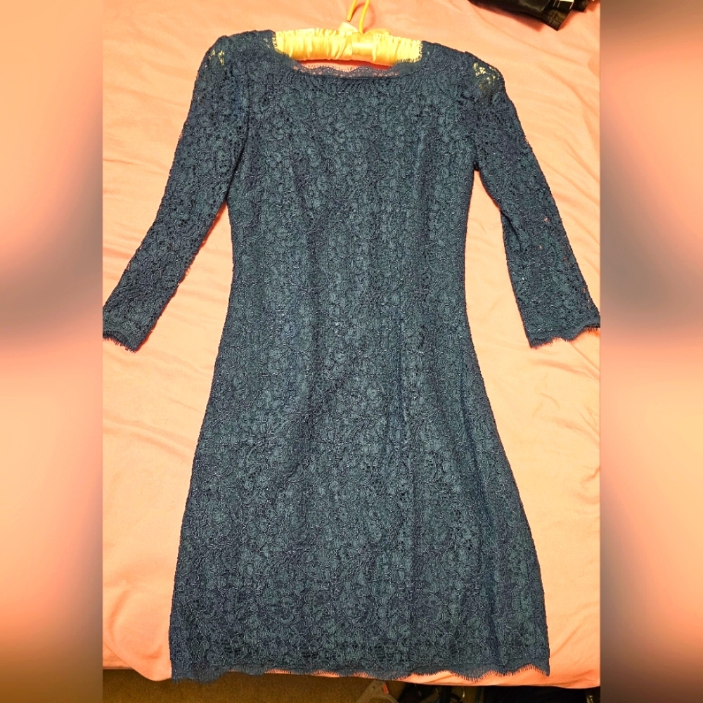 French blue lace dress